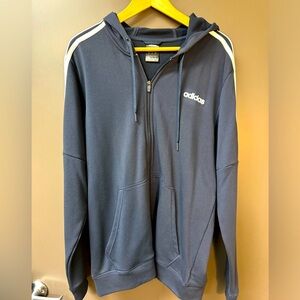 Adidas Jacket Climalite 3 stripe Blend and White - Large